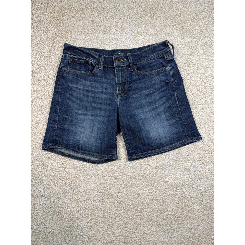 Lucky Brand The Roll Up Shorts Womens Size 4 27 Blue Denim Cuffed Stretch